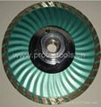 waved turbo blade with flange