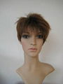 Women brown bingle short tousy party wig