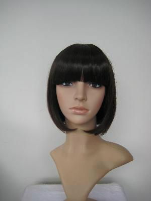 Women black bingle short bang party wig wigs hair