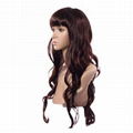 Capless long Wavy Chestnut color Synthetic Wig 72cm 3