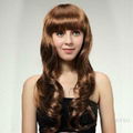 Capless long Curly flaxen Synthetic Wig 70cm 1