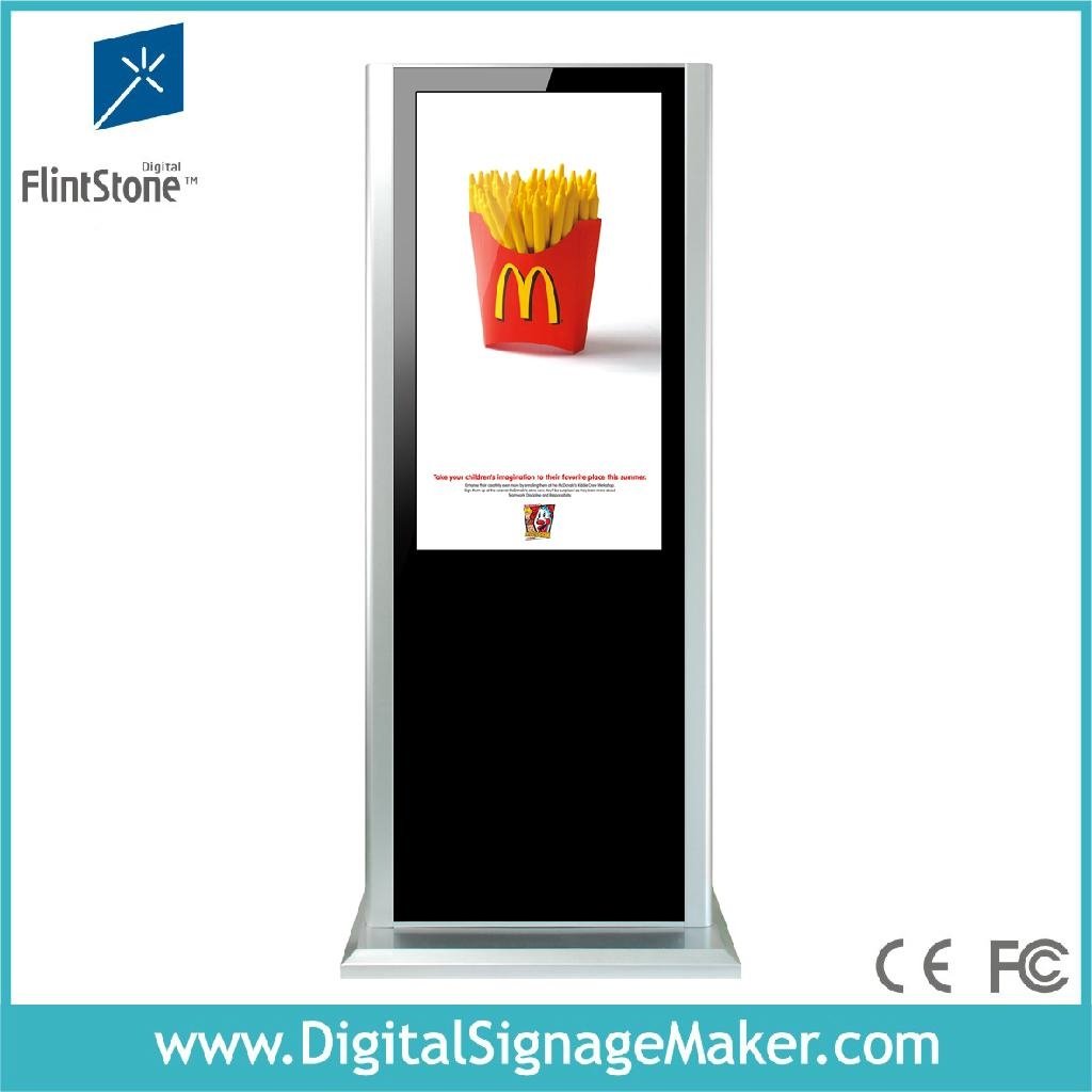 Floor standing 42 inch lcd advertising vertical screen player