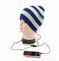 cute winter knitted beanie hat earmuff with headphone