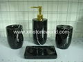 4-PC 100% natural stone bathroom sets soap dishes 1