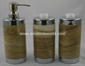 4-PC 100% natural stone bathroom sets soap dishes 2