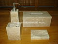 4-PC 100% natural stone bathroom sets soap dishes 3
