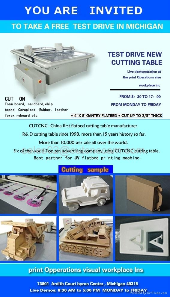 packaging sample small production cutting table 