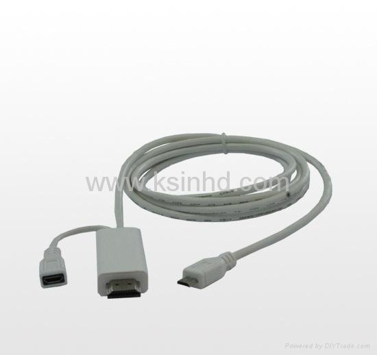 MHL to HDMI cable Mobile High-definition Link to TV with HD Video and Audio 2