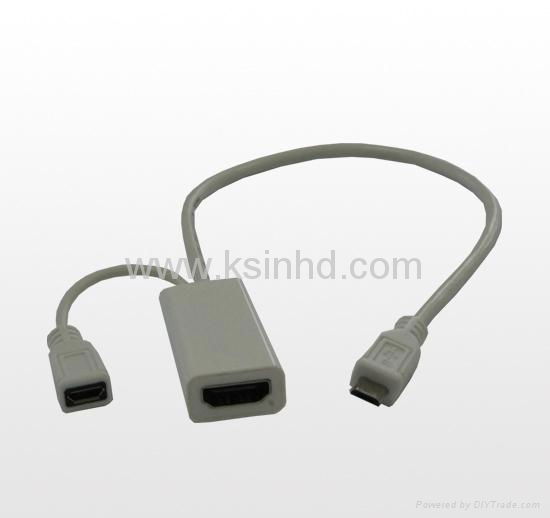 MHL to HDMI cable Mobile High-definition Link to TV with HD Video and Audio 5