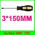 rubber handle 45# steel 3*150mm Phillips magnteic high quality screwdriver  1