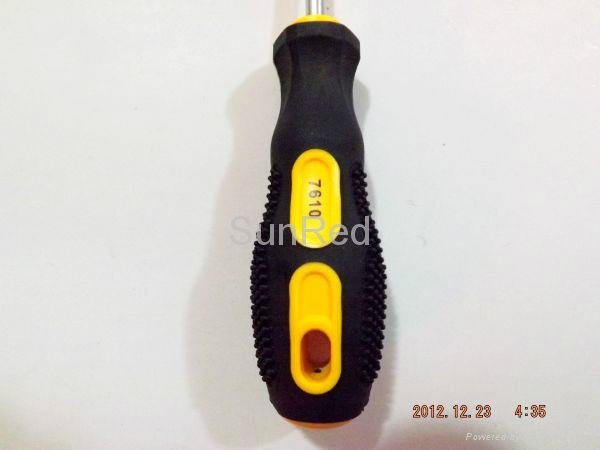 SunRed wholesale rubber handle 5*150mm 45# steel Magnetic Slotted Screwdriver  2