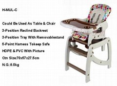 china baby high chair of multi-function style