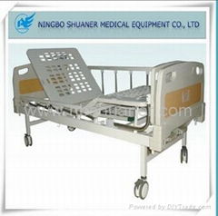 ICU Two-function manual hospital bed with central control locking castors