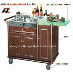 Europe Style Kitchen Cooking Carts -Kitchen  Flambe Trolley For Hotel