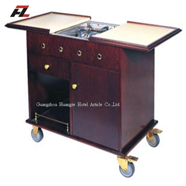 Europe Style Kitchen Cooking Carts -Kitchen  Flambe Trolley For Hotel    3