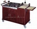 Kitchen Flambe Trolley with Double Gas Burner-Kitchen Cart Island 