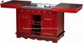 Kitchen Flambe Trolley with Double Gas Burner-Kitchen Cart Island  2