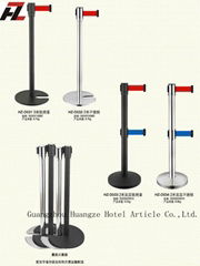 Dual Line Stanchions with Retractable Belts -Barrier Post   