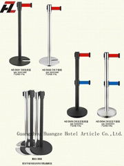 Dual Line Stanchions with Retractable Belts -Barrier Post