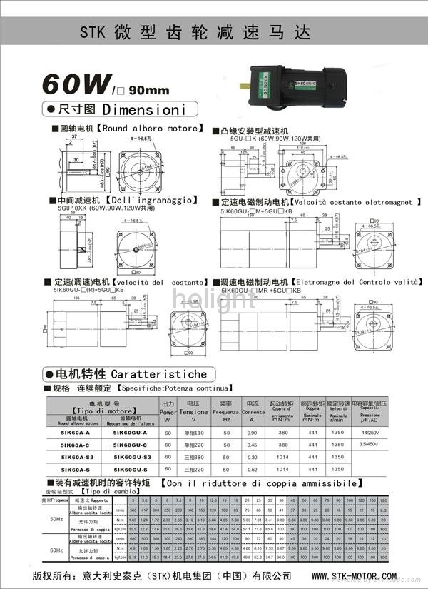 60W Induction motor with gear box and US-52 speed control 2