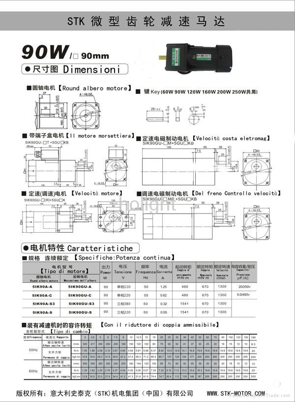 90W Induction motor with gear box and US-52 speed control 2