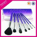 Noconi 7 pcs pink series cosmetic brush set with purple colour bag