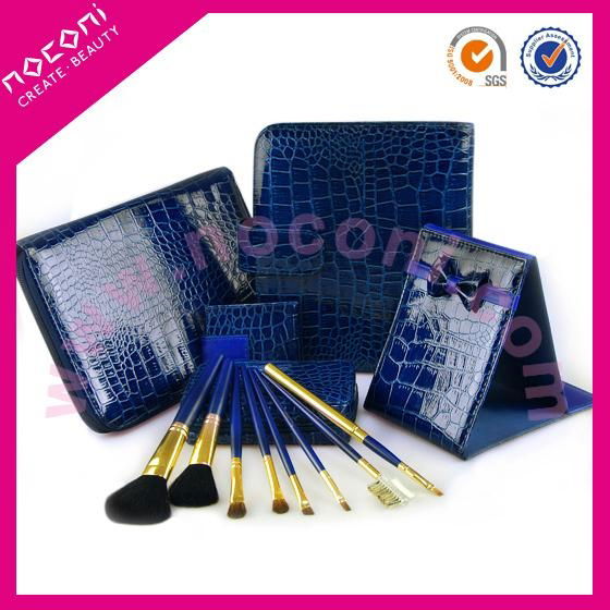 Noconi 2013 blue crocodile series cosmetic set 8pcs goat hair brush set