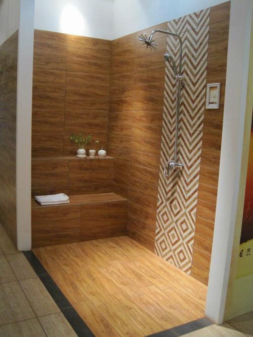 wood look porcelain tile 600*600mm bathroom wall tiles 2