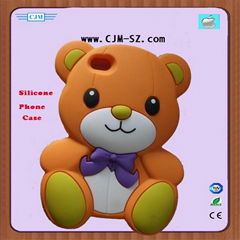 3D Lovely  Bear  silicone phone   case