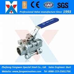 Three-Piece (3PC) 1000WOG Socket Weld (SW) Ball Valves