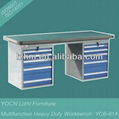 Multifunction Heavy Duty Metal Tool Workbench With Double Fixed Hutches YCG-814 