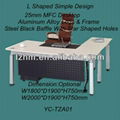 Metal Legs L Shaped Elegant Executive Desk YC-TZA01  2