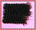 stock natural black color deep wave human hair weave  1