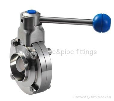 Stainless steel welded butterfly valve with pull handle