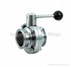 Stainless steel manual clamp butterfly valve with pull handle  