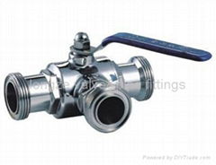 Three way Ball Valve with threaded tee end