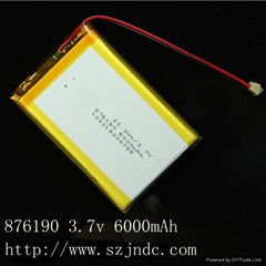 3.7v Li-ion battery with 6000mAh Rechargeable lipo battery