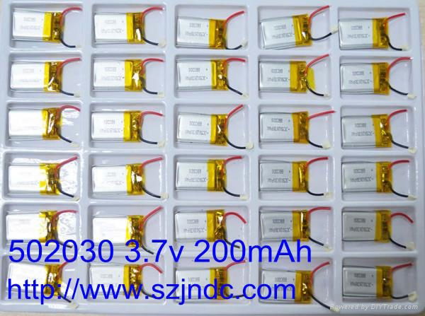 3.7v 200mAh 502030 Cigarette Li-polymer battery