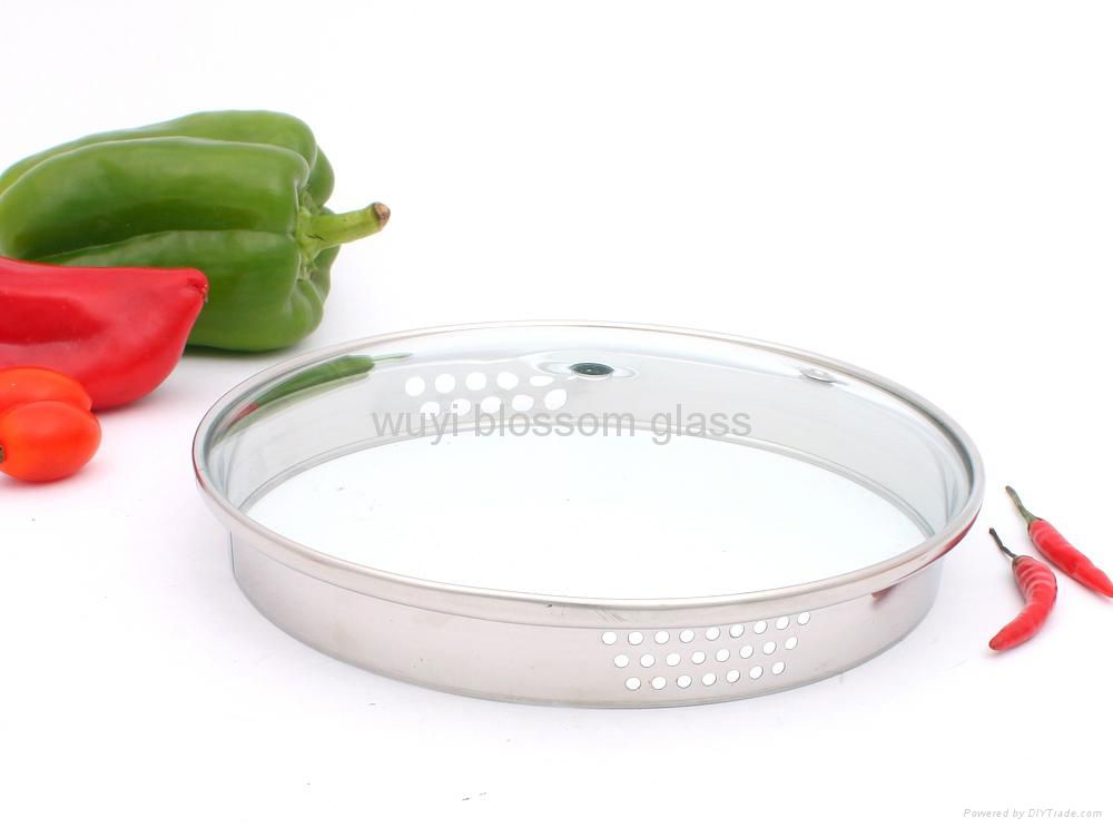 Colander round tempered flat glass pot lid for cookware  2