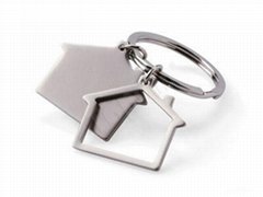 Double House Metal Keychains