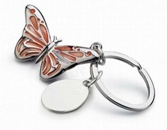 Metal Keychain With Butterfly