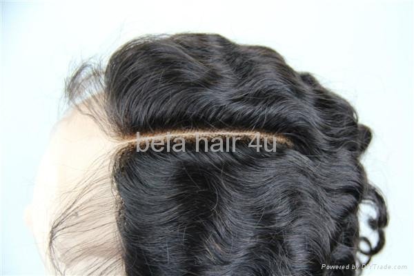 brazilian virgin top closure full lace hair pieces 3