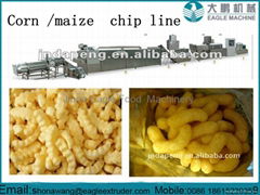 Puffed cereal snack food extruder machine processing line