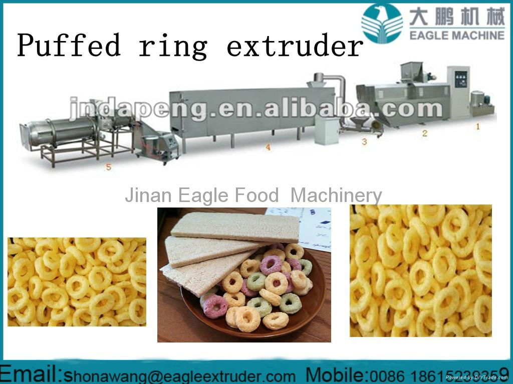 Puffed cereal snack food extruder machine processing line  4