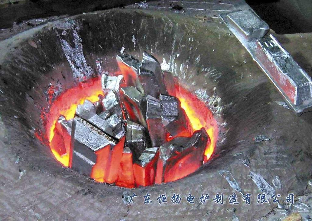 Mains frequency induction copper melting furnace