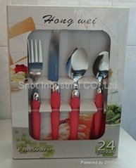 tumble polish cutlery set with color box