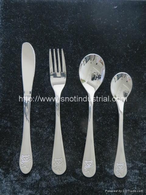 4pcs stainless steel flatware for kid