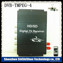 DVB-T MPEG-4 car digital tv receiver dual tuner (M-618)