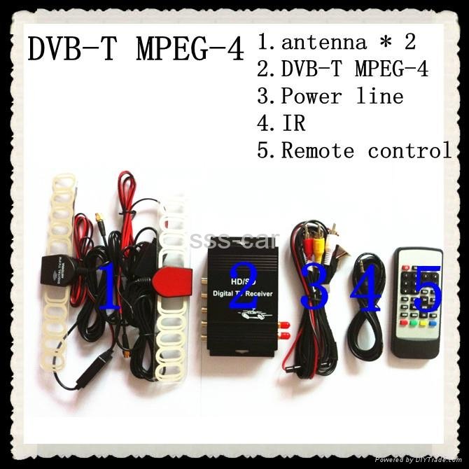 DVB-T MPEG-4 car digital tv receiver dual tuner (M-618)  4