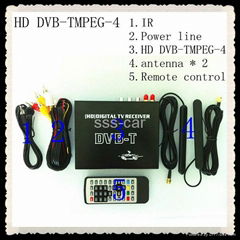  HD DVB-T MPEG-4 car tv receiver dual tuner 